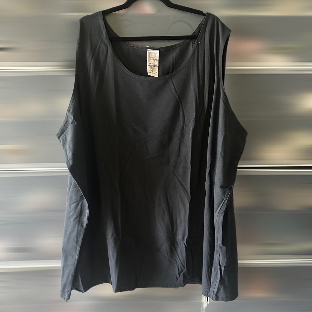 Roamans Womens 5X Black Scoop Neck Tank Top Sleeveless Stretch Jersey 37-0700-7